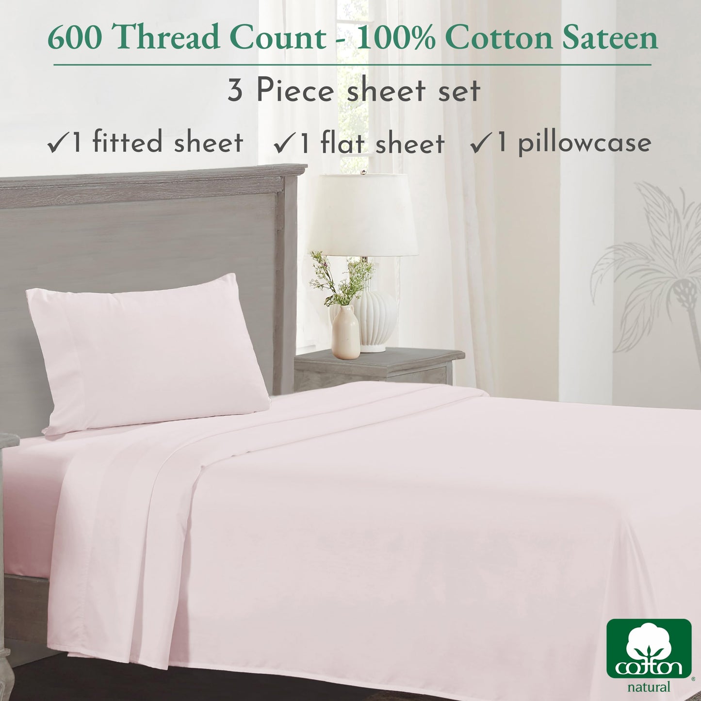 California Design Den: Luxury 600 Thread Count 100% Cotton Sheets, Deep Pocket, Sateen Weave - The Tribalist