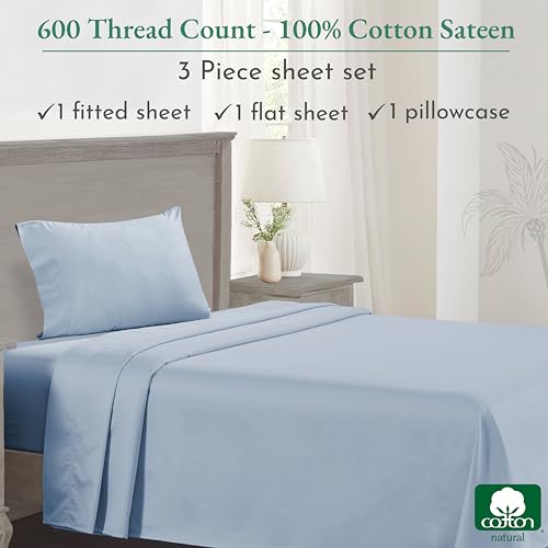 California Design Den: Luxury 600 Thread Count 100% Cotton Sheets, Deep Pocket, Sateen Weave - The Tribalist