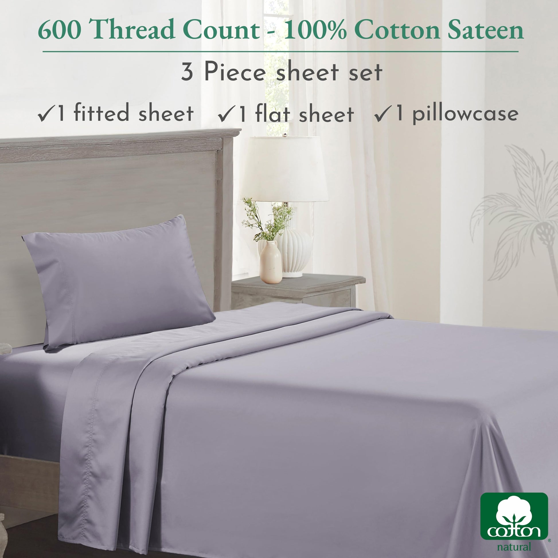 California Design Den: Luxury 600 Thread Count 100% Cotton Sheets, Deep Pocket, Sateen Weave - The Tribalist