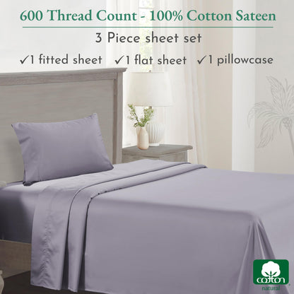 California Design Den: Luxury 600 Thread Count 100% Cotton Sheets, Deep Pocket, Sateen Weave - The Tribalist