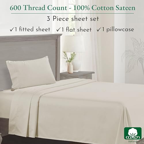 California Design Den: Luxury 600 Thread Count 100% Cotton Sheets, Deep Pocket, Sateen Weave - The Tribalist