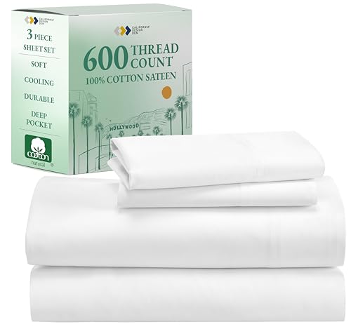 California Design Den: Luxury 600 Thread Count 100% Cotton Sheets, Deep Pocket, Sateen Weave - The Tribalist