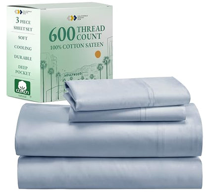 California Design Den: Luxury 600 Thread Count 100% Cotton Sheets, Deep Pocket, Sateen Weave - The Tribalist