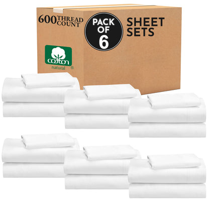 California Design Den: Luxury 600 Thread Count 100% Cotton Sheets, Deep Pocket, Sateen Weave - The Tribalist