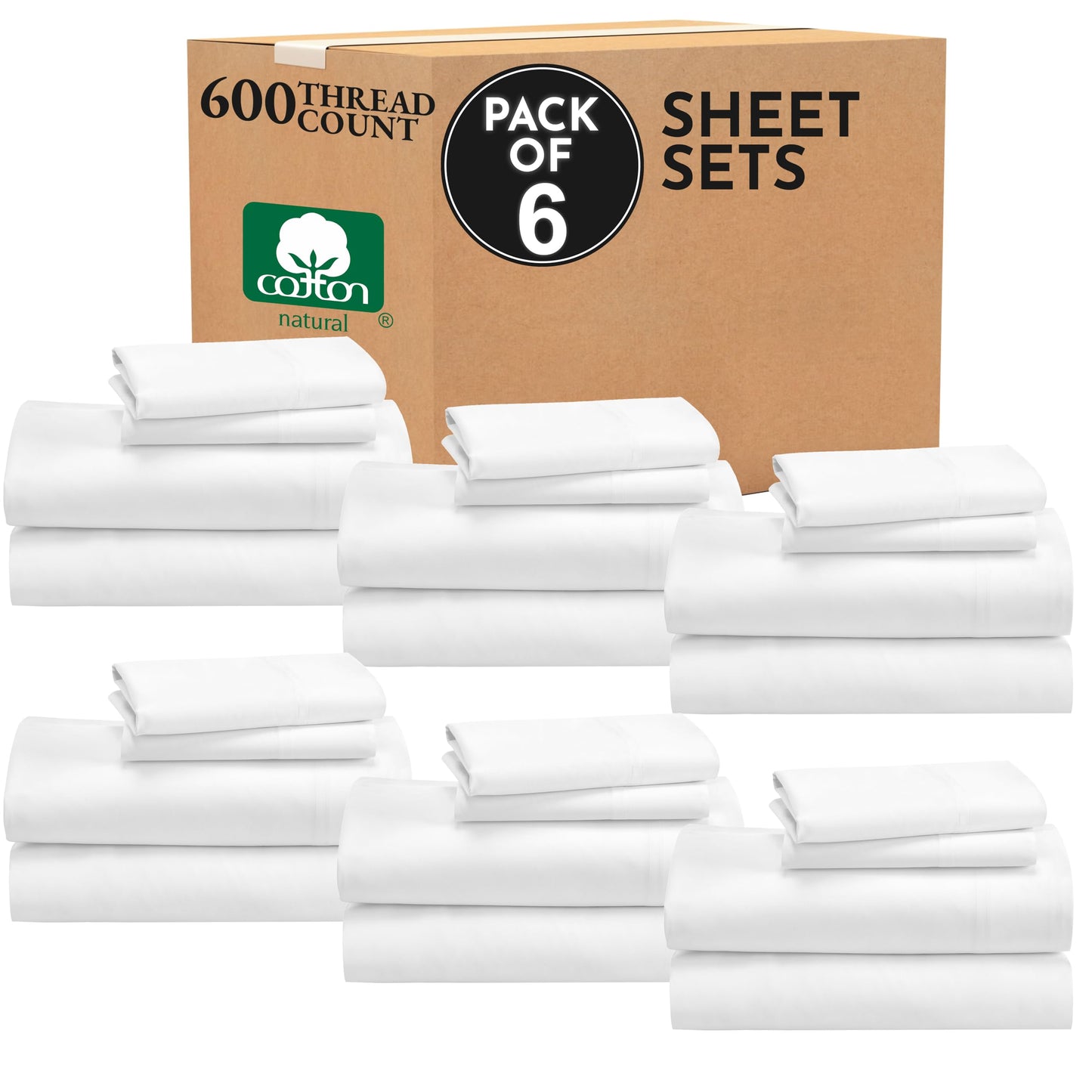 California Design Den: Luxury 600 Thread Count 100% Cotton Sheets, Deep Pocket, Sateen Weave - The Tribalist