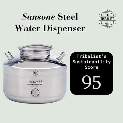 Sansone: Steel Water Dispenser with Spigot (2.64 Gallon, 10 Liter)