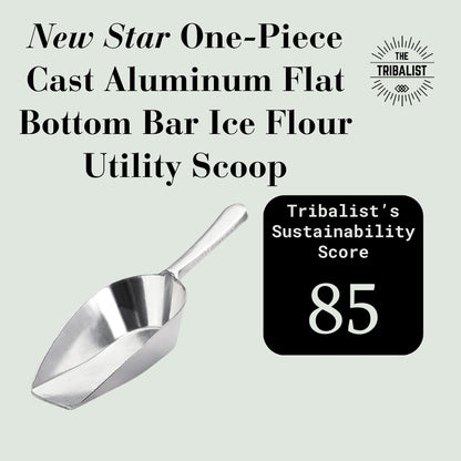 New Star: One-Piece Cast Aluminum Flat Bottom Bar Ice Flour Utility Scoop (1-24 Oz)