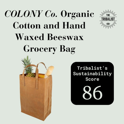 COLONY Co: Organic Cotton and Hand Waxed Beeswax Grocery Bag