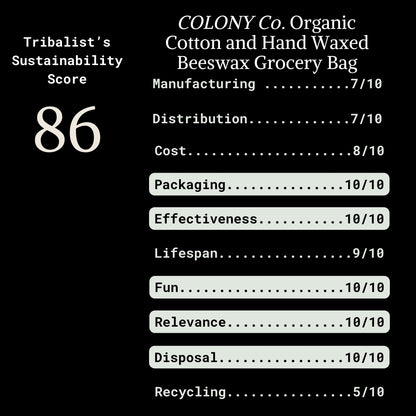 COLONY Co: Organic Cotton and Hand Waxed Beeswax Grocery Bag