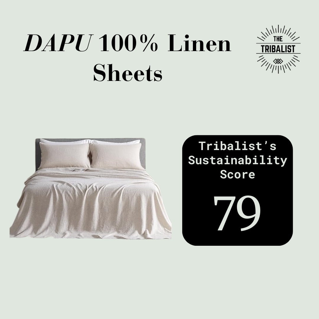 DAPU: 100% Linen Sheets (4 Pieces- 1 Flat Sheet, 1 Fitted Sheet, 2 Pillowcases)