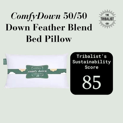 ComfyDown: 50/50 Down Feather Blend Bed Pillow