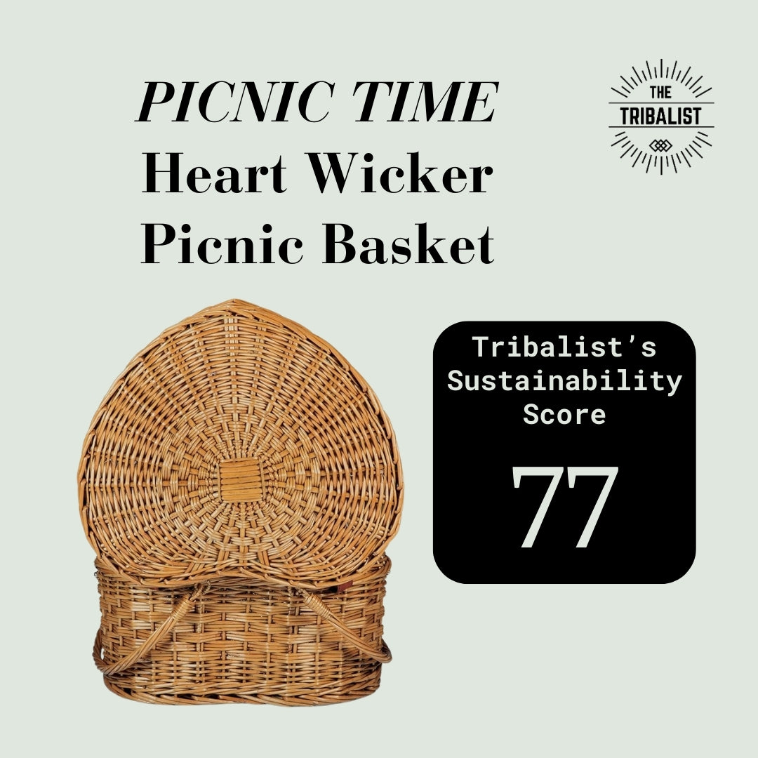 PICNIC TIME: Heart Wicker Picnic Basket