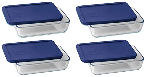 Pyrex: Rectangular Dish With Plastic Cover (Set of 4)