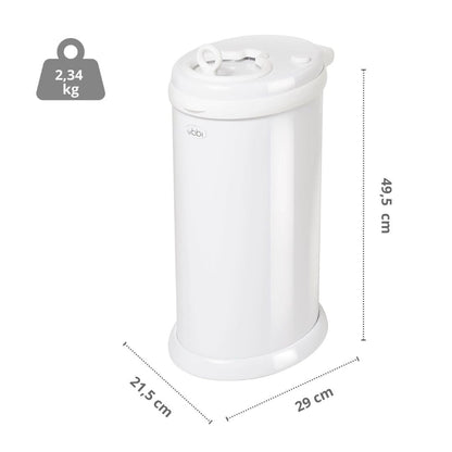 Ubbi Steel Diaper Pail, Odor Locking, No Special Bag Required, Award-Winning, Registry Must-Have, White - The Tribalist