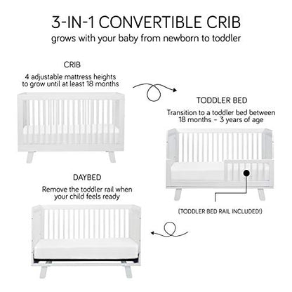 Babyletto: Hudson 3 - in - 1 Convertible Crib with Toddler Bed Conversion Kit | GREENGUARD GOLD Certified - The Tribalist