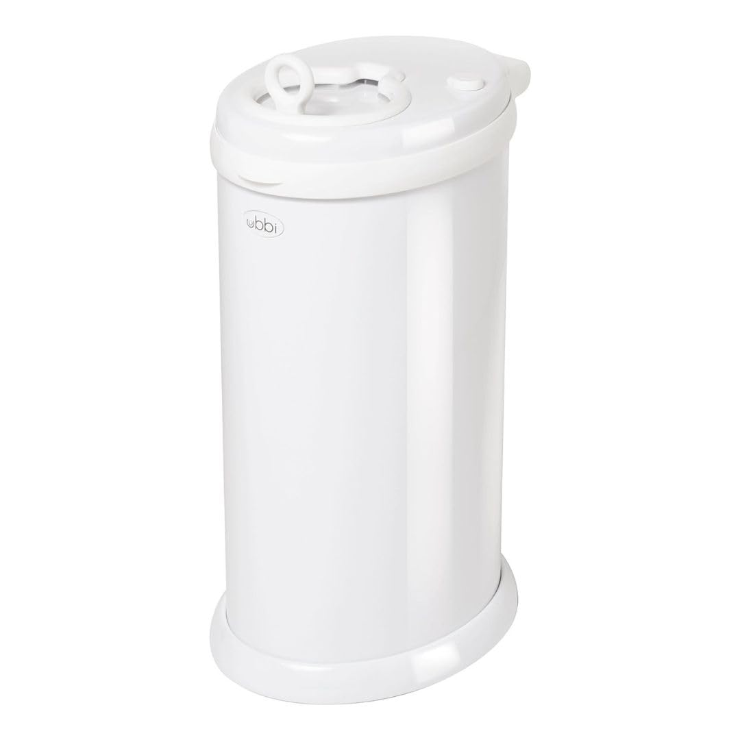 Ubbi Steel Diaper Pail, Odor Locking, No Special Bag Required, Award-Winning, Registry Must-Have, White - The Tribalist