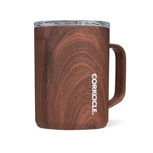 Corkcicle Triple Insulated Coffee Mug | Walnut Wood, 16 oz, Keeps Beverages Hot for 3+ Hours - The Tribalist