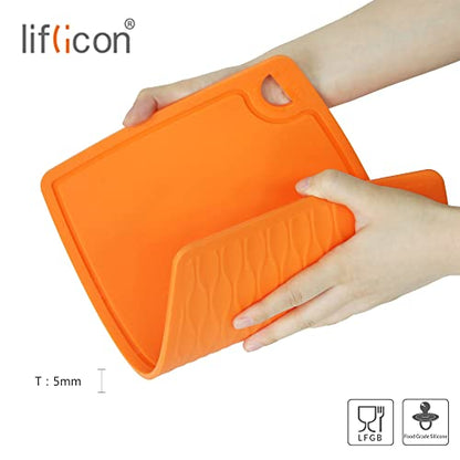 liflicon: 100% Food Grade Thick Silicone Cutting Board (12.6'' x 9.1'') - The Tribalist