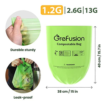 GreFusion Store: Compostable Bags for Kitchen Compost Bin (1.2 Gallon, 125 Count)
