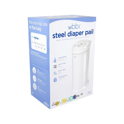 Ubbi Steel Diaper Pail, Odor Locking, No Special Bag Required, Award-Winning, Registry Must-Have, White - The Tribalist