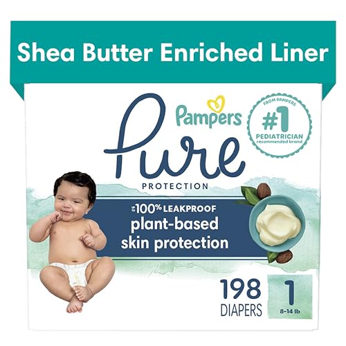 Pampers Pure Protection Diapers - Size 1, 198 Count, Hypoallergenic Premium Disposable Baby Diapers - The Tribalist