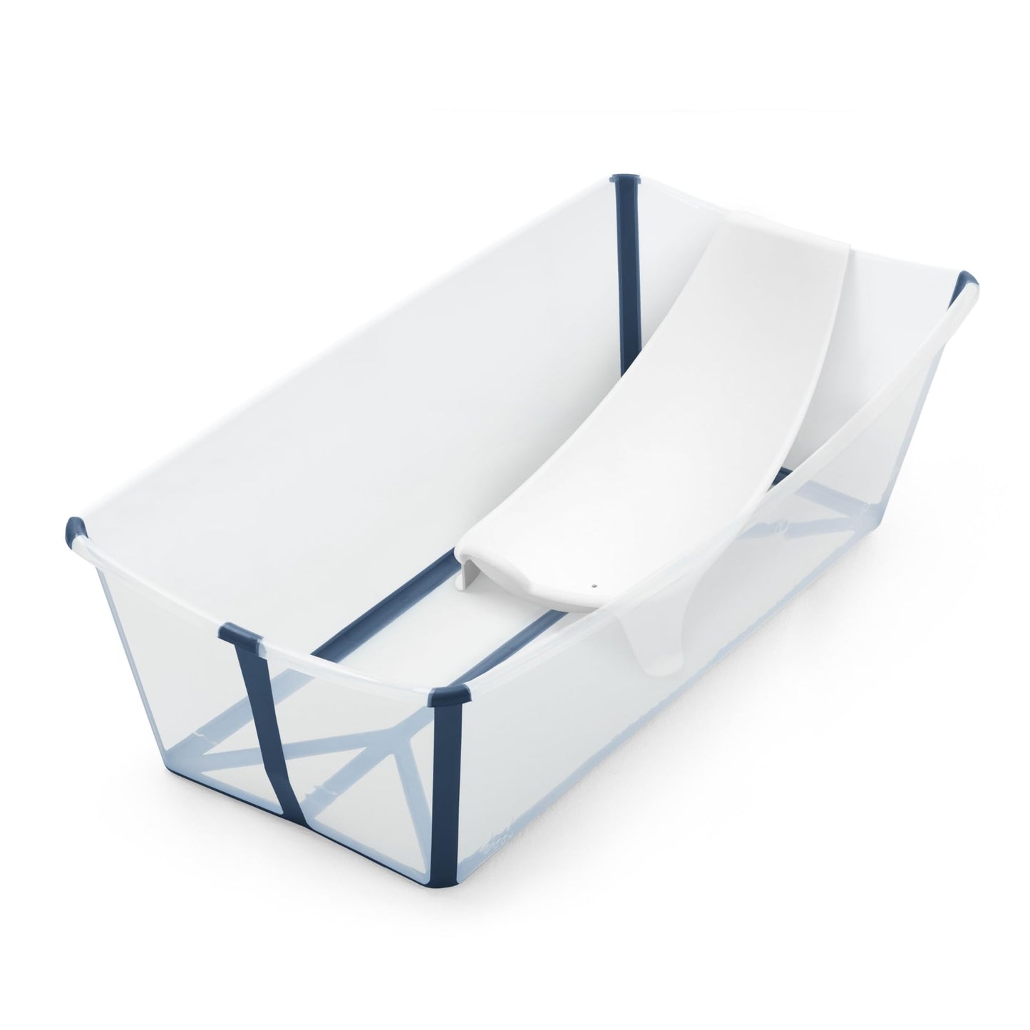 The Tribalist - Stokke Flexi Bath Bundle, White - Foldable Baby Bathtub + Newborn Support - Durable & Easy to Store