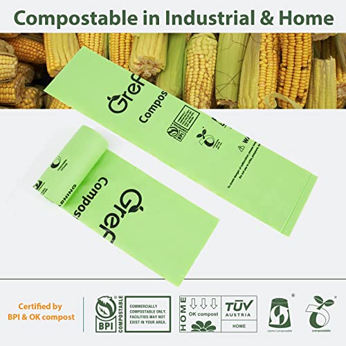 GreFusion Store: Compostable Bags for Kitchen Compost Bin (1.2 Gallon, 125 Count)