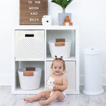 Ubbi Steel Diaper Pail, Odor Locking, No Special Bag Required, Award-Winning, Registry Must-Have, White - The Tribalist