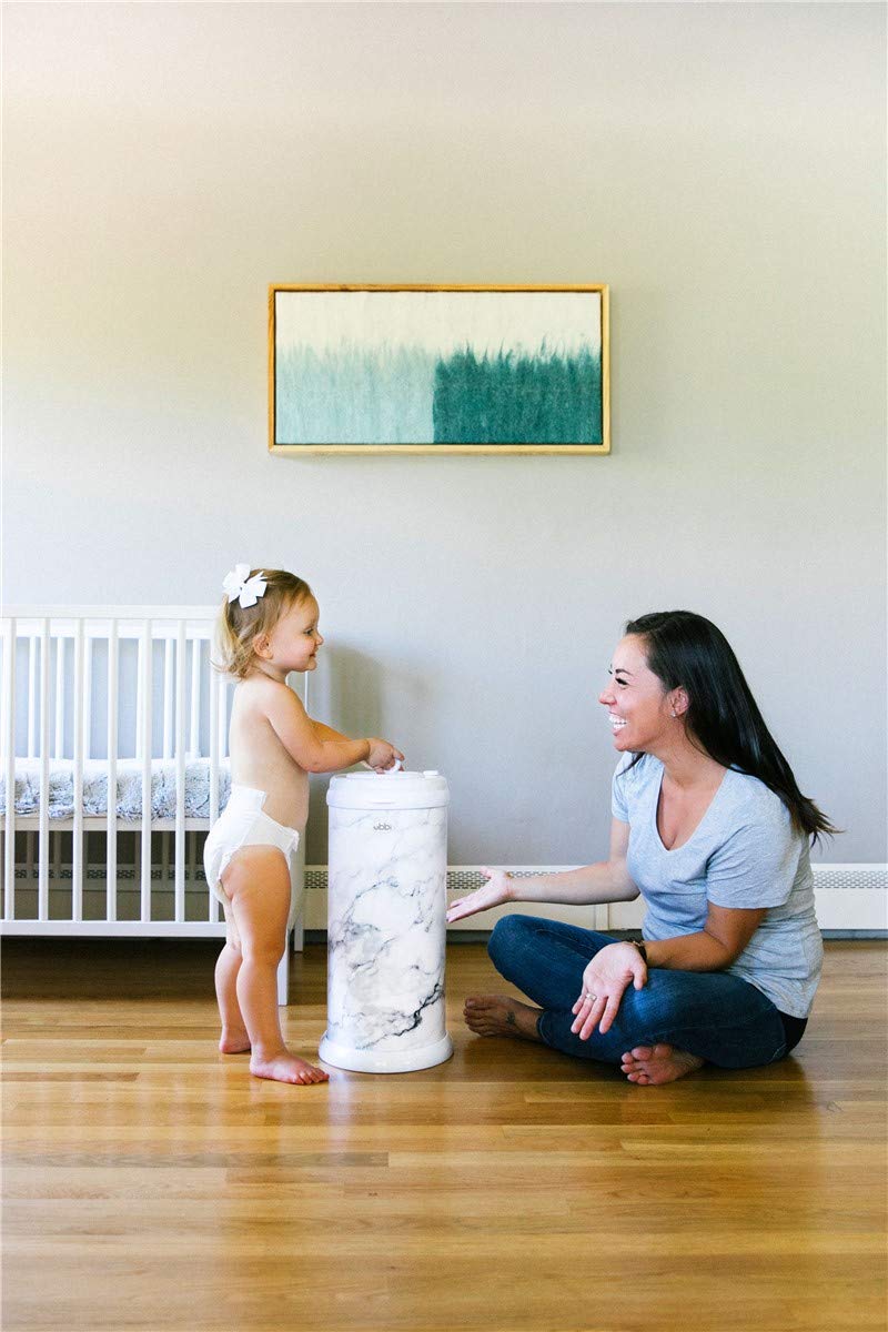 Ubbi Steel Diaper Pail, Odor Locking, No Special Bag Required, Award-Winning, Registry Must-Have, White - The Tribalist