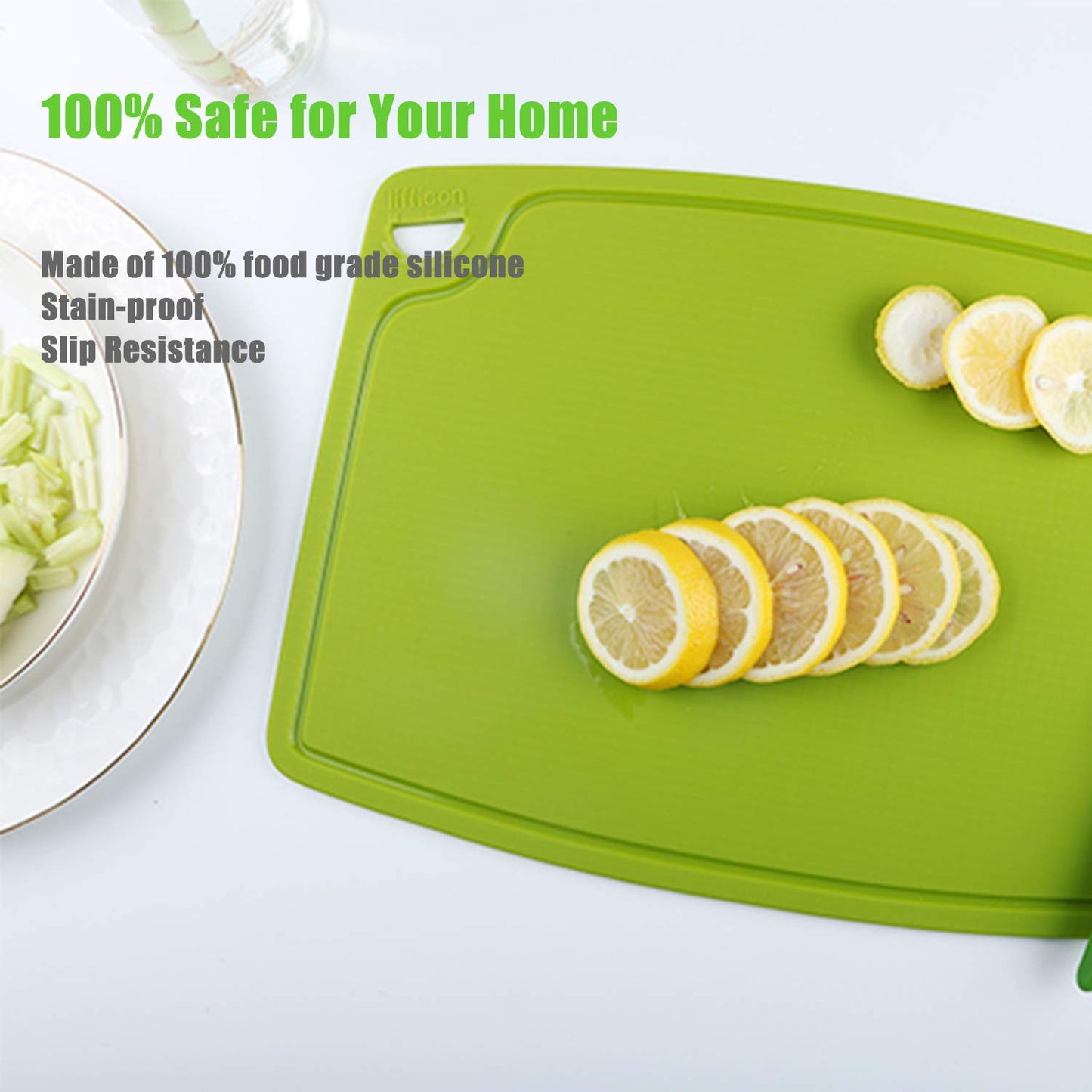 liflicon: 100% Food Grade Thick Silicone Cutting Board (12.6'' x 9.1'') - The Tribalist