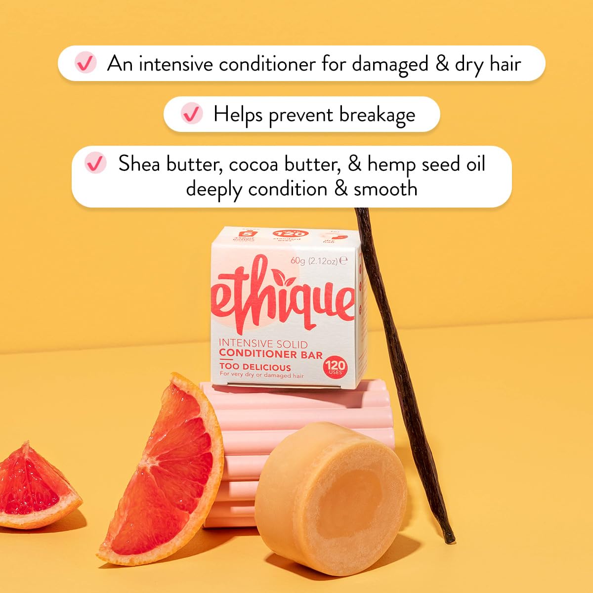 Ethique: Vegan Shampoo Bar - Curl Defining, Solid, Sulfate Free (80+ washes)