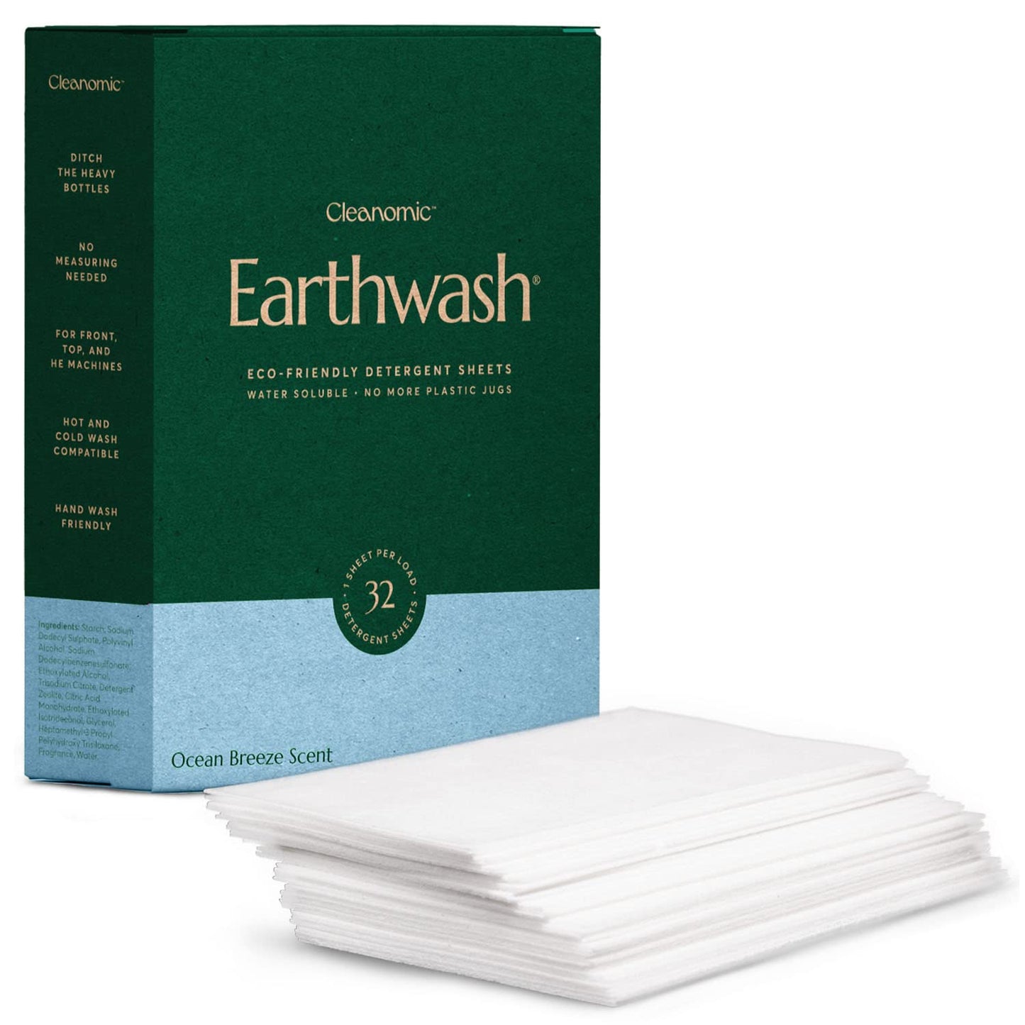 EarthWast: Laundry Detergent Sheets (32 Sheets Up To 64 Loads)