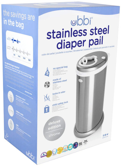 Ubbi Steel Diaper Pail, Odor Locking, No Special Bag Required, Award-Winning, Registry Must-Have, White - The Tribalist