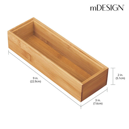 mDesign Wooden Bamboo Office Drawer Organizer Box - The Tribalist