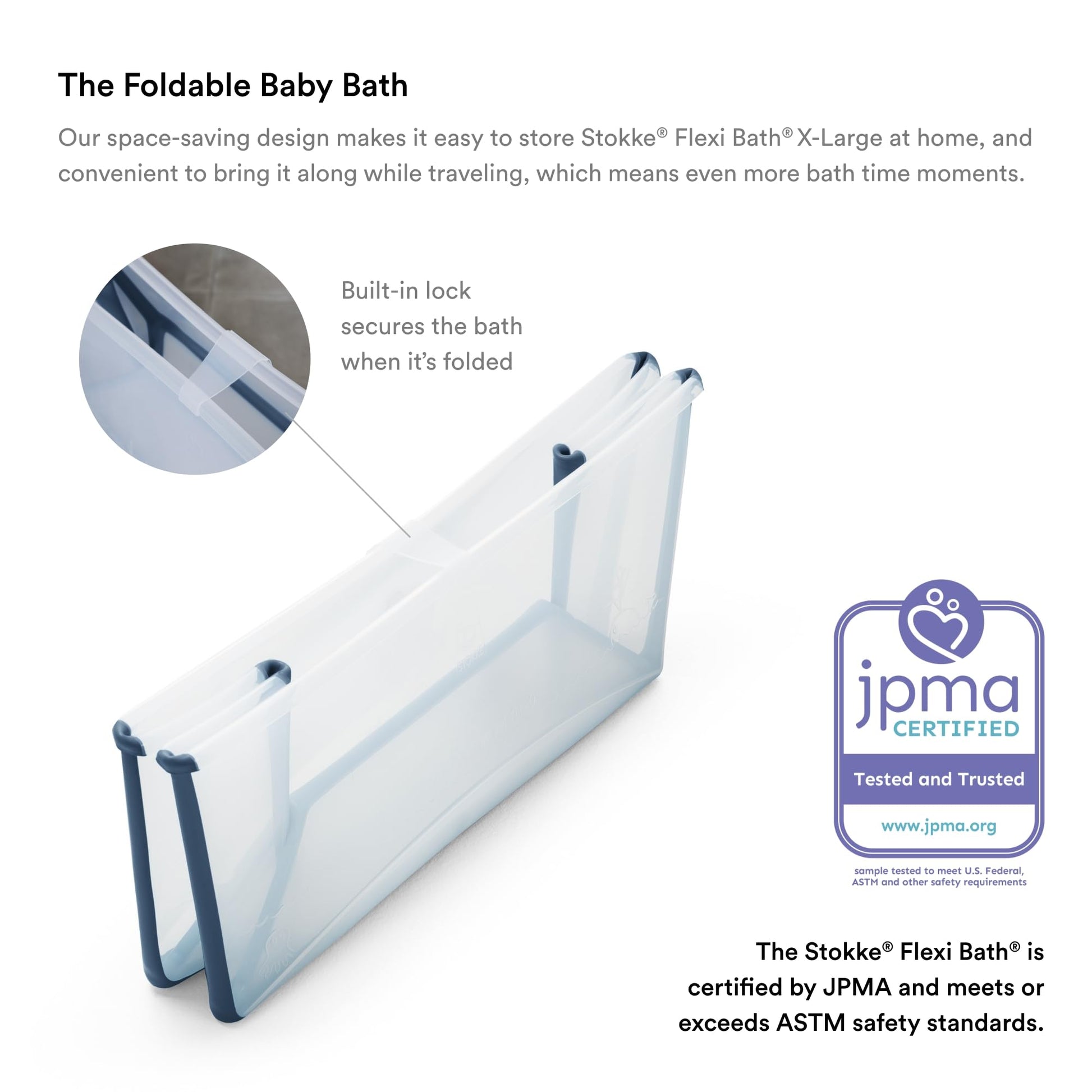 The Tribalist - Stokke Flexi Bath Bundle, White - Foldable Baby Bathtub + Newborn Support - Durable & Easy to Store