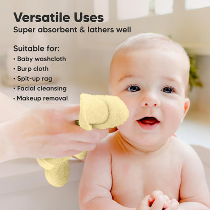 The Tribalist 6-Pack Baby Washcloths - Soft Viscose Derived from Bamboo Washcloth, Baby Wash Cloths for Newborn, Kids