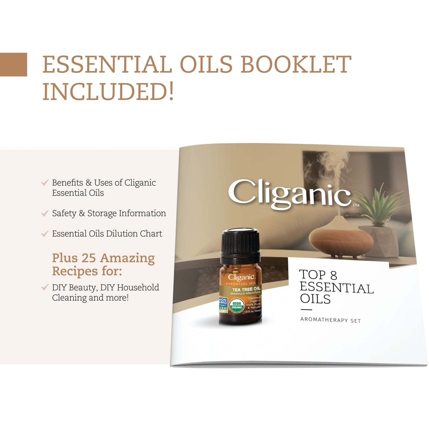 Cliganic: 100% Pure Eucalyptus Essential Oil - USDA Certified Organic, Non-GMO Verified