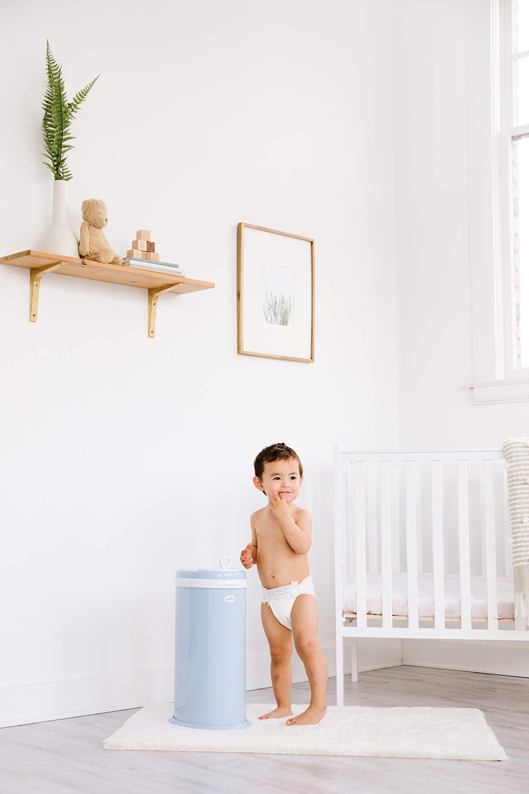 Ubbi Steel Diaper Pail, Odor Locking, No Special Bag Required, Award-Winning, Registry Must-Have, White - The Tribalist