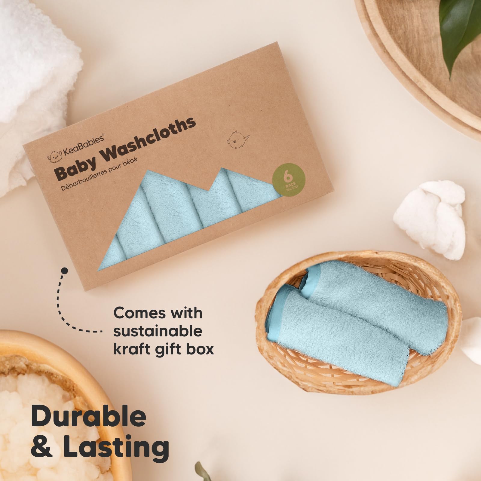 The Tribalist 6-Pack Baby Washcloths - Soft Viscose Derived from Bamboo Washcloth, Baby Wash Cloths for Newborn, Kids