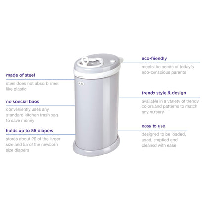 Ubbi Steel Diaper Pail, Odor Locking, No Special Bag Required, Award-Winning, Registry Must-Have, White - The Tribalist