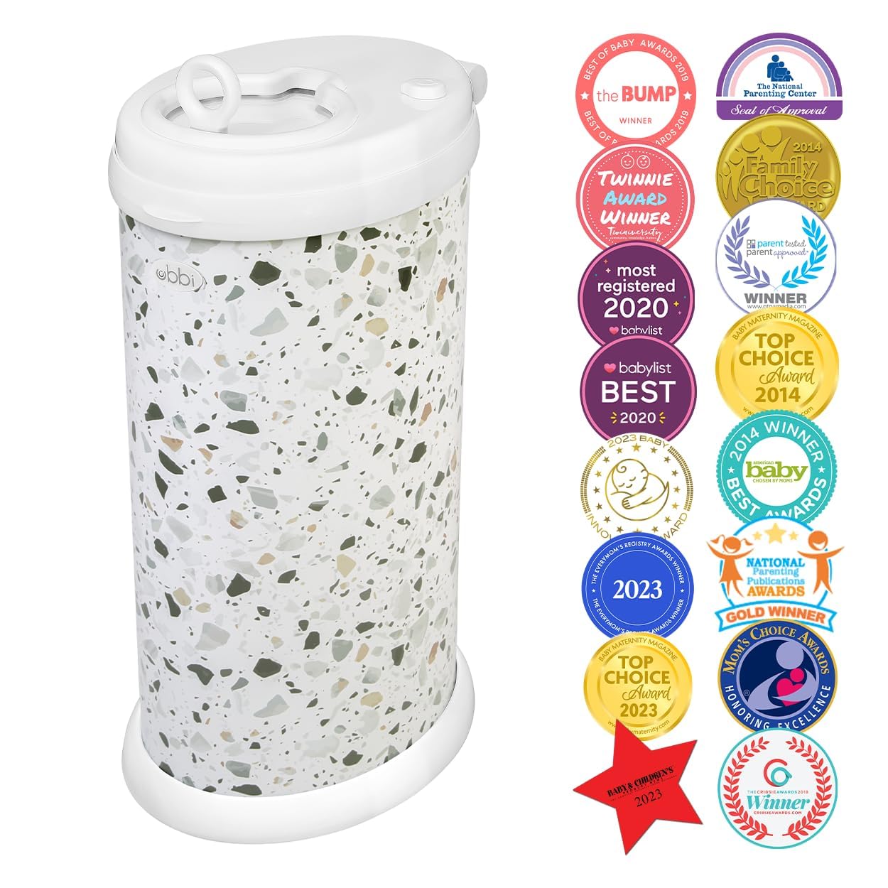 Ubbi Steel Diaper Pail, Odor Locking, No Special Bag Required, Award-Winning, Registry Must-Have, White - The Tribalist