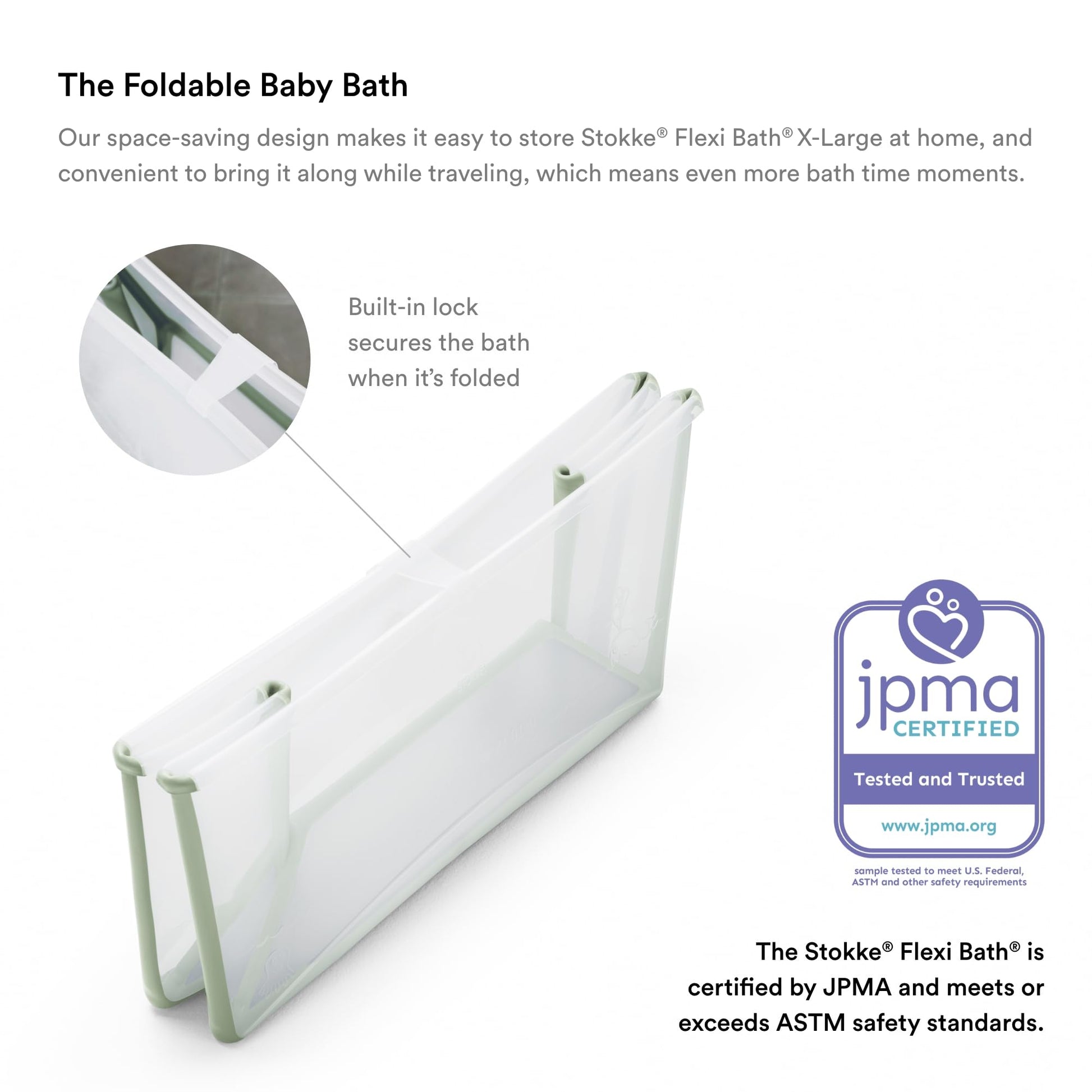 The Tribalist - Stokke Flexi Bath Bundle, White - Foldable Baby Bathtub + Newborn Support - Durable & Easy to Store