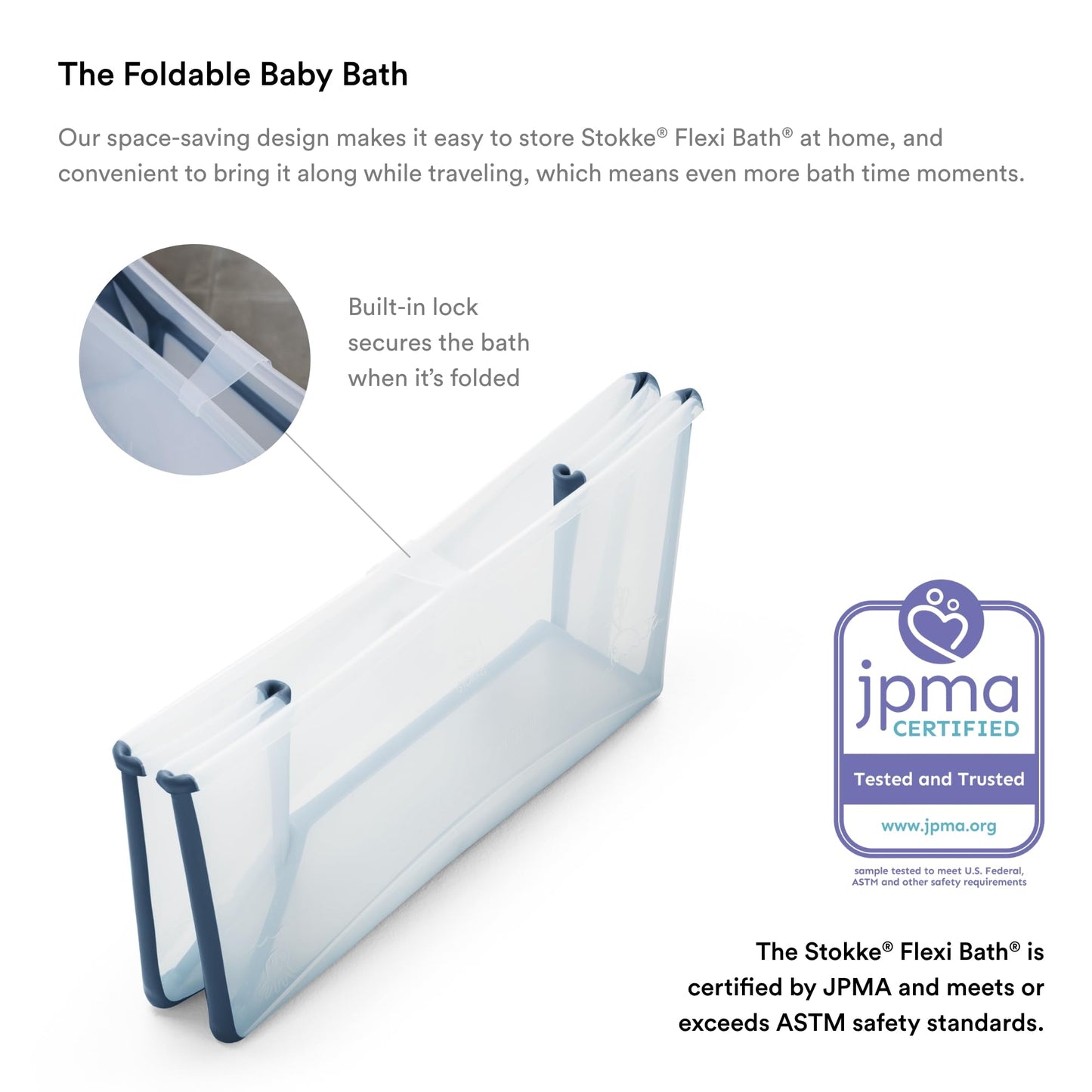 The Tribalist - Stokke Flexi Bath Bundle, White - Foldable Baby Bathtub + Newborn Support - Durable & Easy to Store