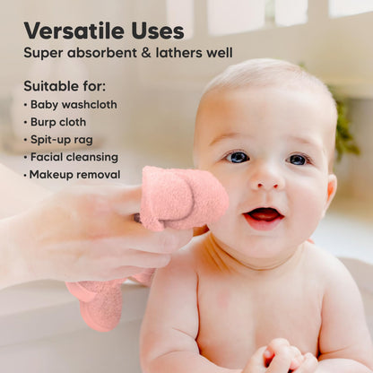 The Tribalist 6-Pack Baby Washcloths - Soft Viscose Derived from Bamboo Washcloth, Baby Wash Cloths for Newborn, Kids