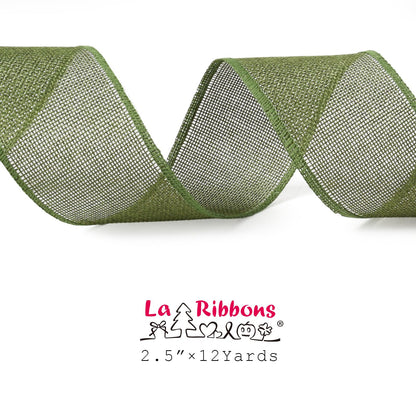 LaRibbons: 12-Yard Extended Burlap Ribbon Roll – Rustic Wired-Edge Ribbon for Crafts & Decorations