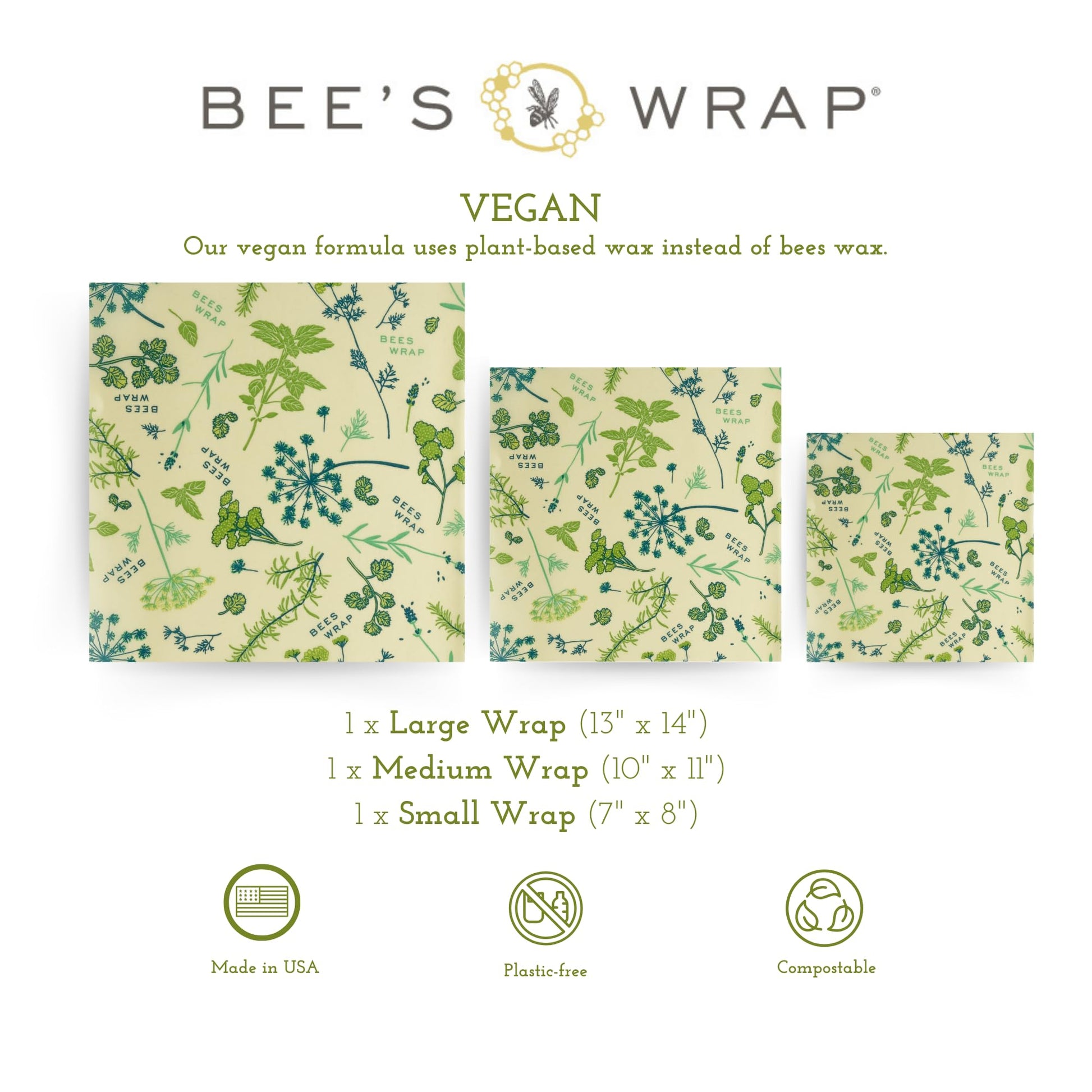 Bee's Wrap Fun Design Reusable Beeswax Food Wraps, 3 Pack - The Tribalist