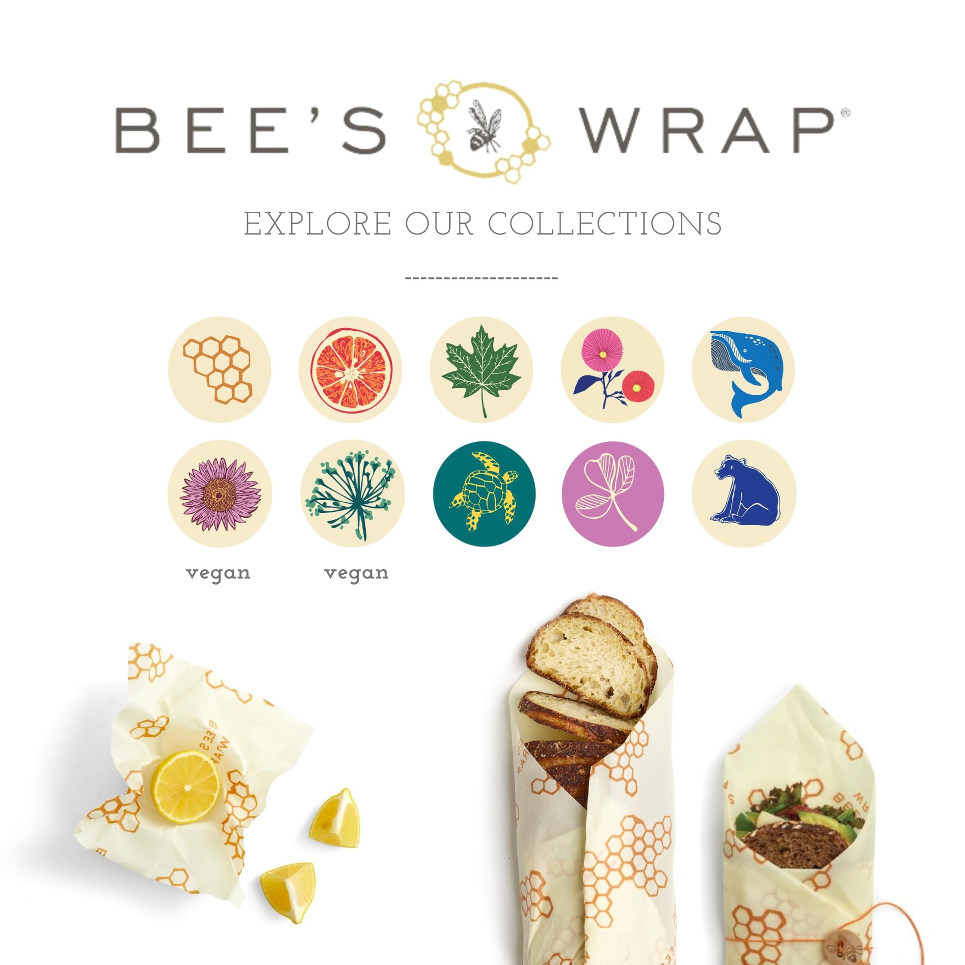 Bee's Wrap Fun Design Reusable Beeswax Food Wraps, 3 Pack - The Tribalist