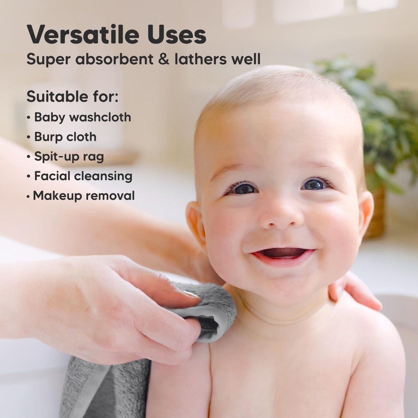 The Tribalist 6-Pack Baby Washcloths - Soft Viscose Derived from Bamboo Washcloth, Baby Wash Cloths for Newborn, Kids