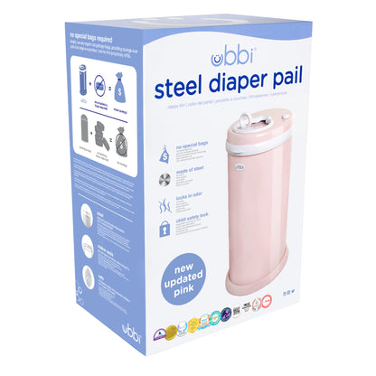 Ubbi Steel Diaper Pail, Odor Locking, No Special Bag Required, Award-Winning, Registry Must-Have, White - The Tribalist