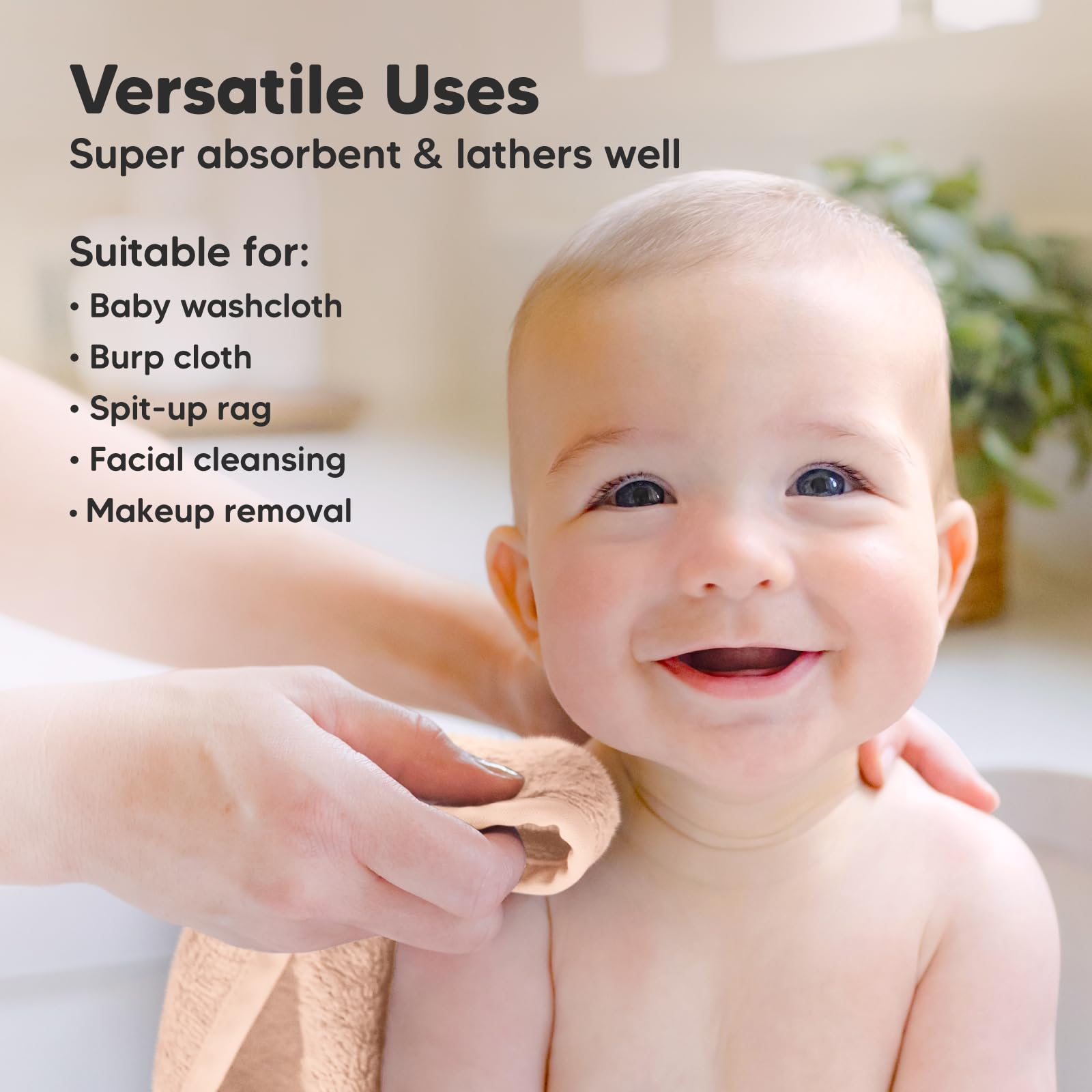 The Tribalist 6-Pack Baby Washcloths - Soft Viscose Derived from Bamboo Washcloth, Baby Wash Cloths for Newborn, Kids